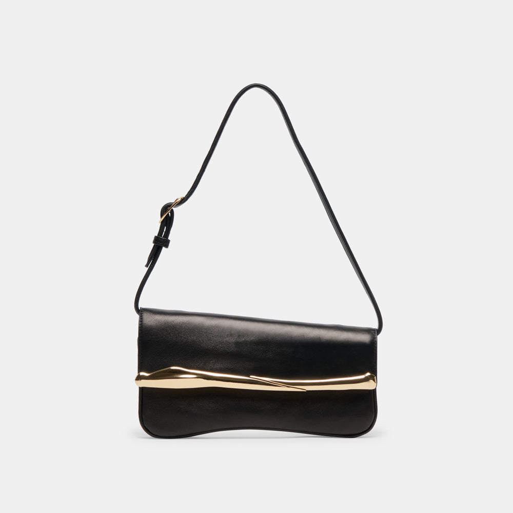 Azura Black Leather Shoulder Bag / Dolce Vita