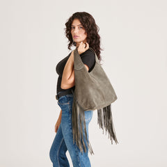 Nakoma Olive Suede Shoulder Bag / Dolce Vita