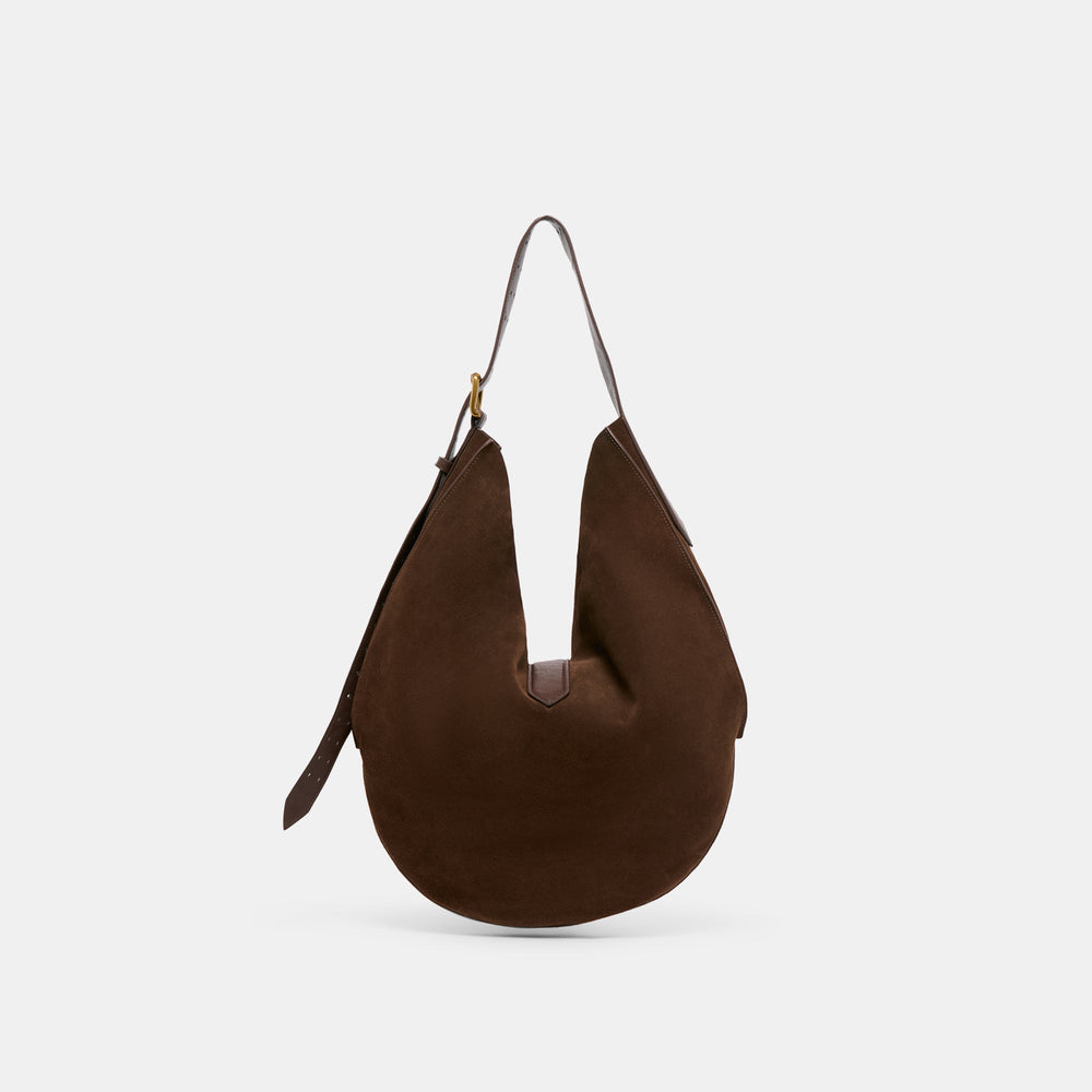 Oakley Chocolate Suede Tote / Dolce Vita