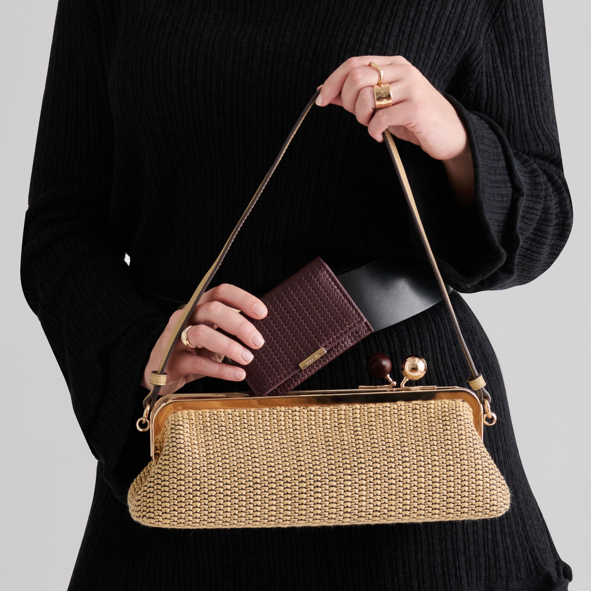 Ambriaa Natural Raffia Shoulder Bag / Dolce Vita