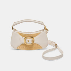 Nuala Raffia White Stella Handbag / Dolce Vita