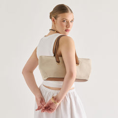CLARINA Natural Canvas Shoulder Bag / Dolce Vita