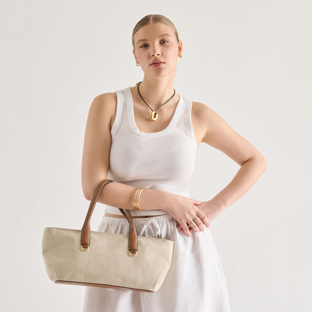 CLARINA Natural Canvas Shoulder Bag / Dolce Vita