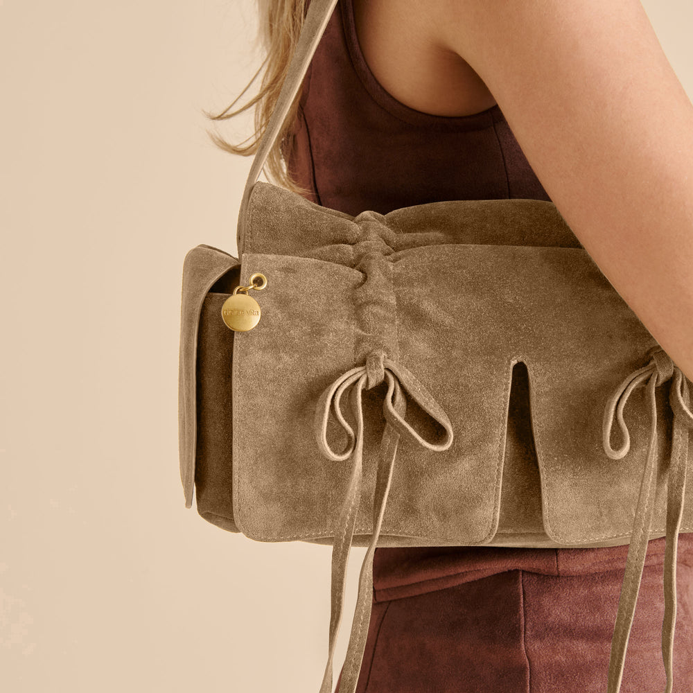 Hudson Olive Suede Shoulder Bag / Dolce Vita