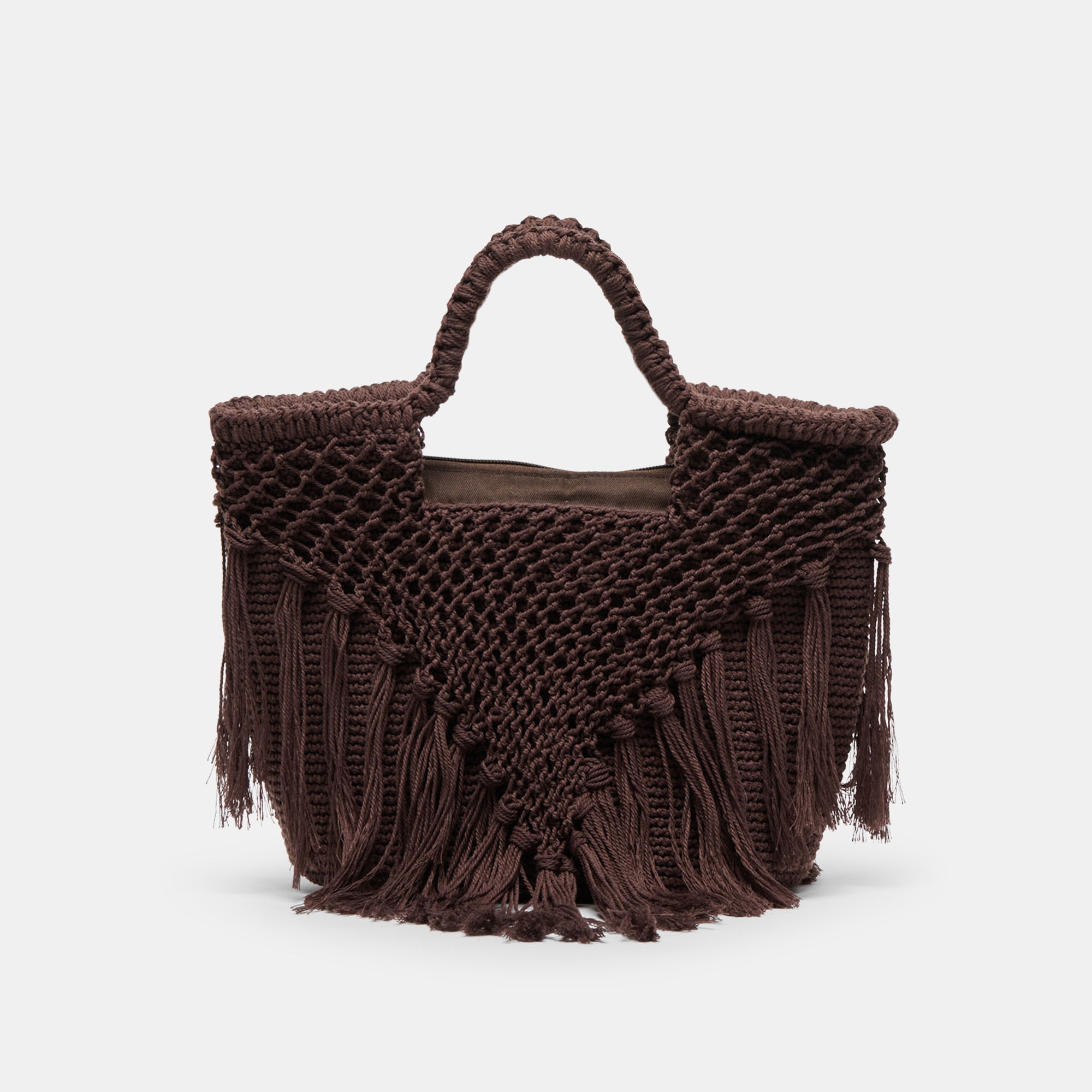 Birch Chocolate Crochet Handbag / Dolce Vita