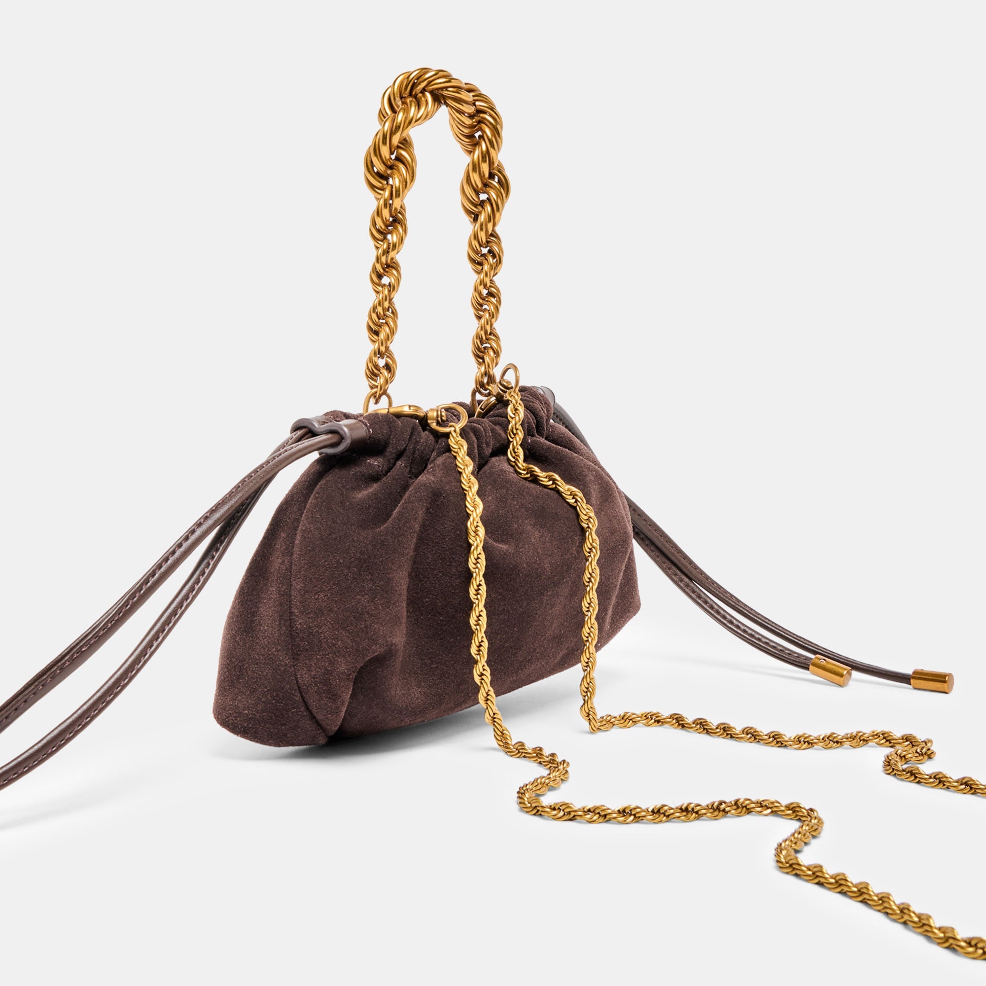 Cleo Espresso Suede Crossbody / Dolce Vita