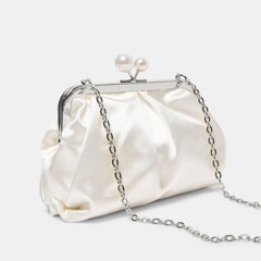 Kendall White Satin Clutch / Dolce Vita