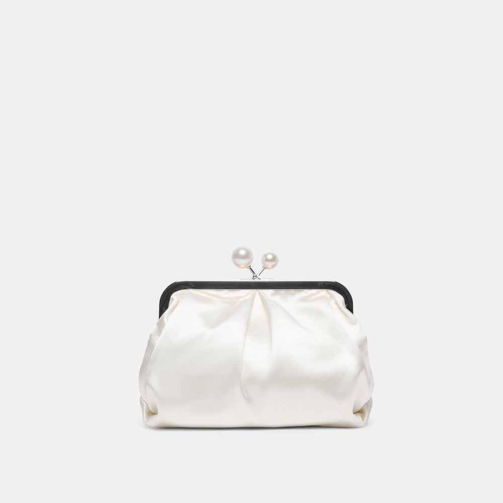 Kendall White Satin Clutch / Dolce Vita