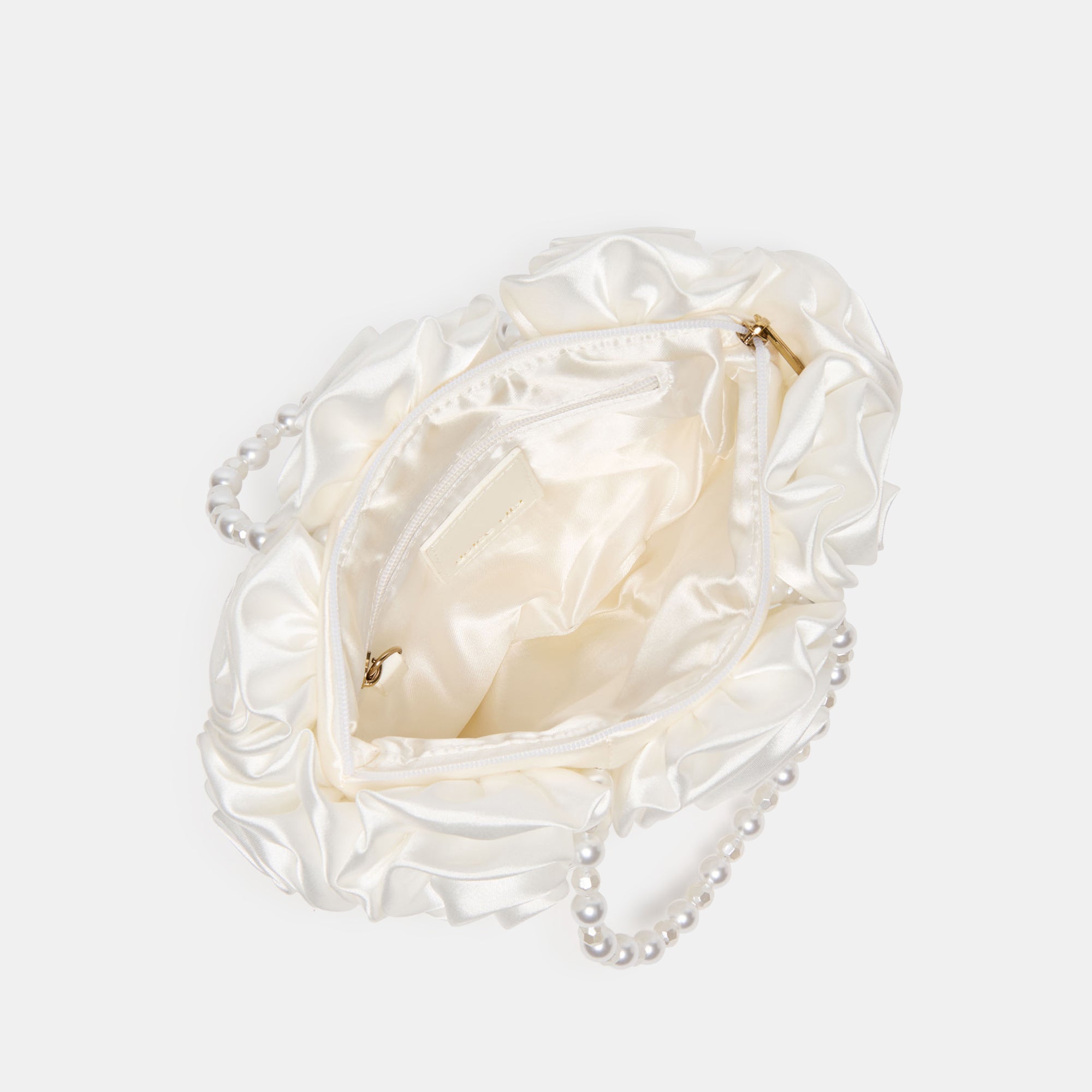 Aubrey White Satin Handbag / Dolce Vita