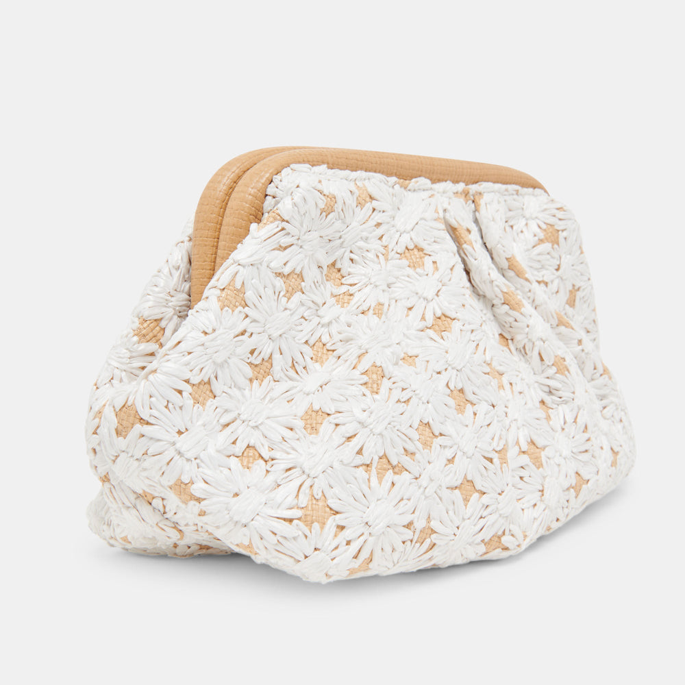 FIORE CLUTCH EMBROIDERED NATURAL RAFFIA
 – Dolce Vita / Dolce Vita