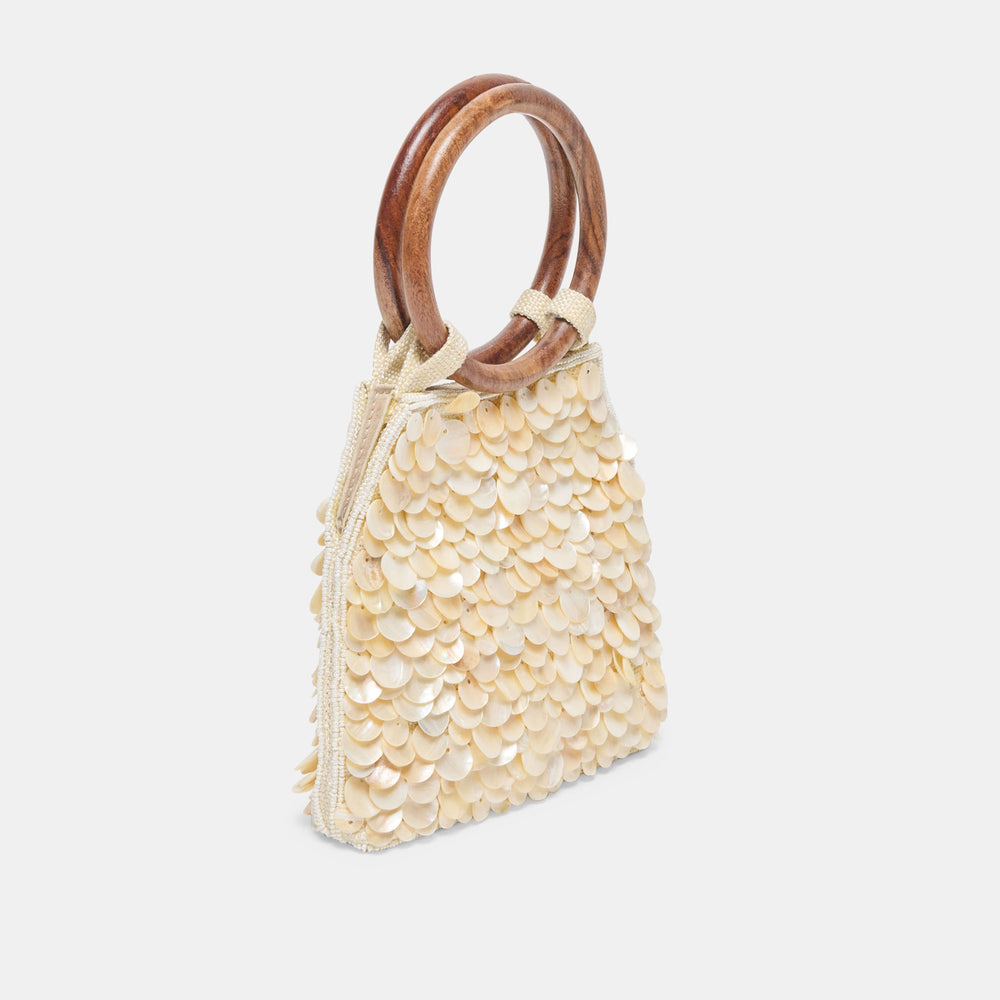 Allegra Natural Sequin Handbag / Dolce Vita