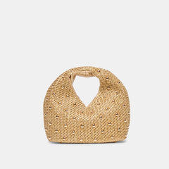 Dahlia Gold Raffia Handbag / Dolce Vita