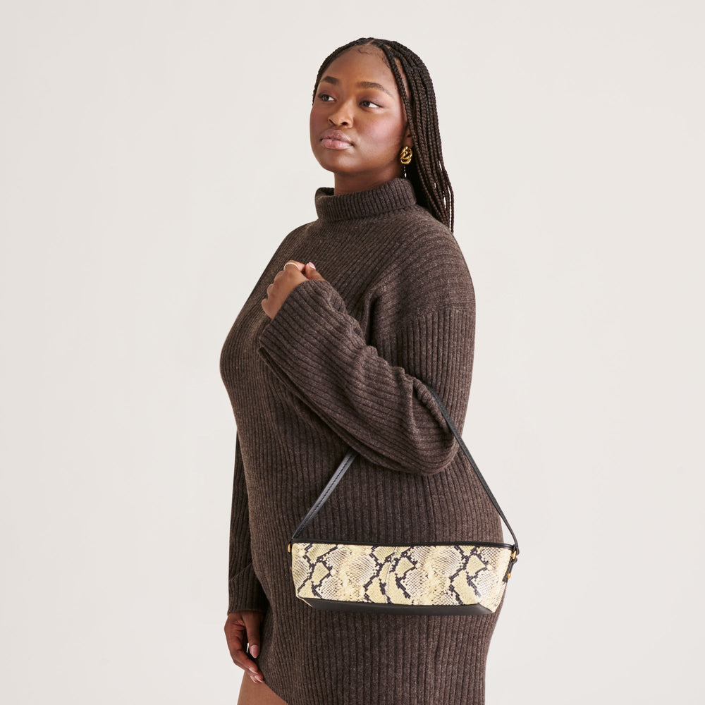 Savaii Black White Snake Stella Shoulder Bag / Dolce Vita