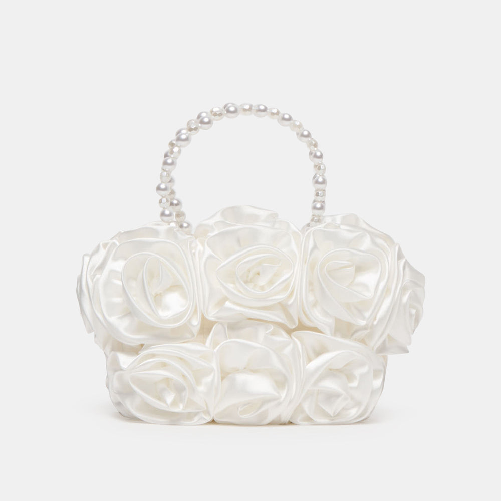 Aubrey White Satin Handbag / Dolce Vita
