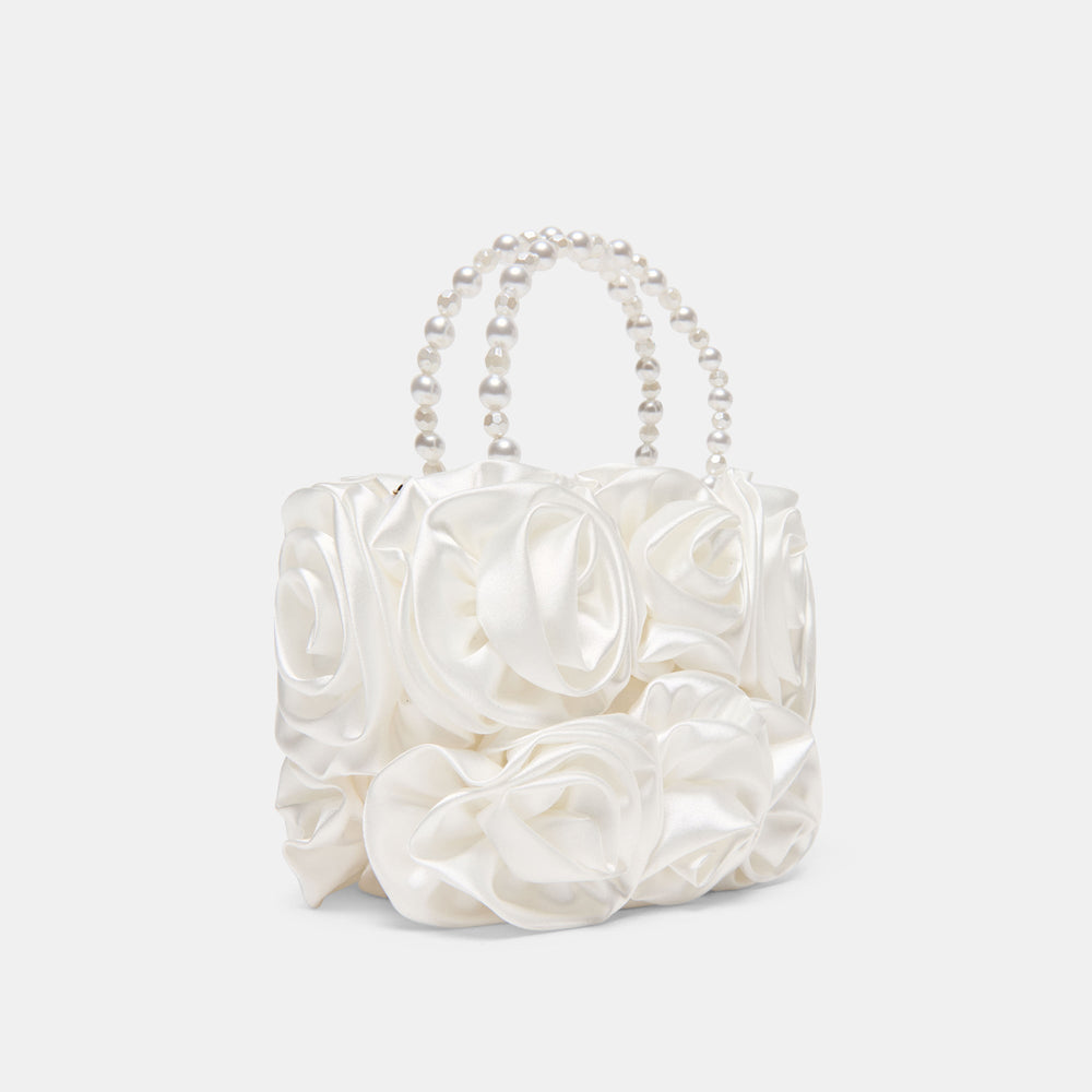 Aubrey White Satin Handbag / Dolce Vita