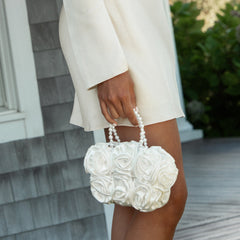 Aubrey White Satin Handbag / Dolce Vita