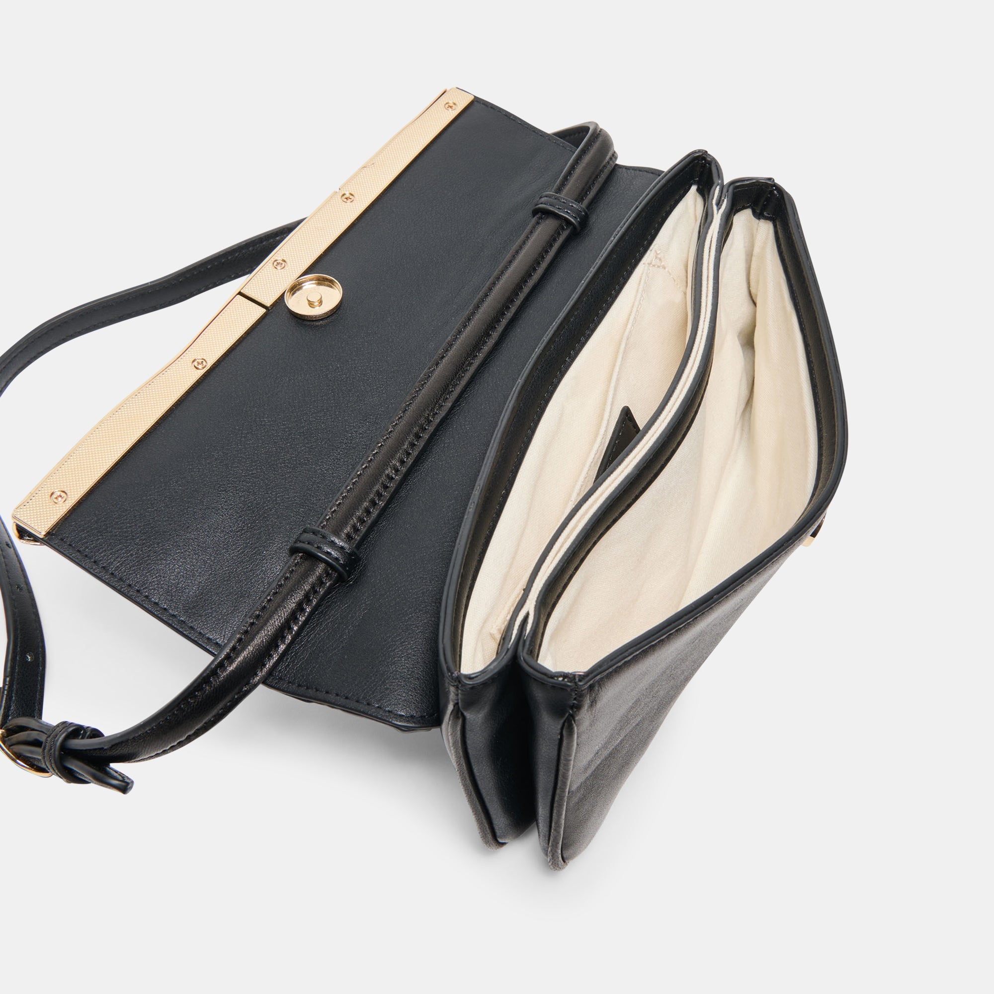 Azura Black Leather Shoulder Bag / Dolce Vita