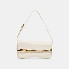 Azura White Leather Shoulder Bag / Dolce Vita
