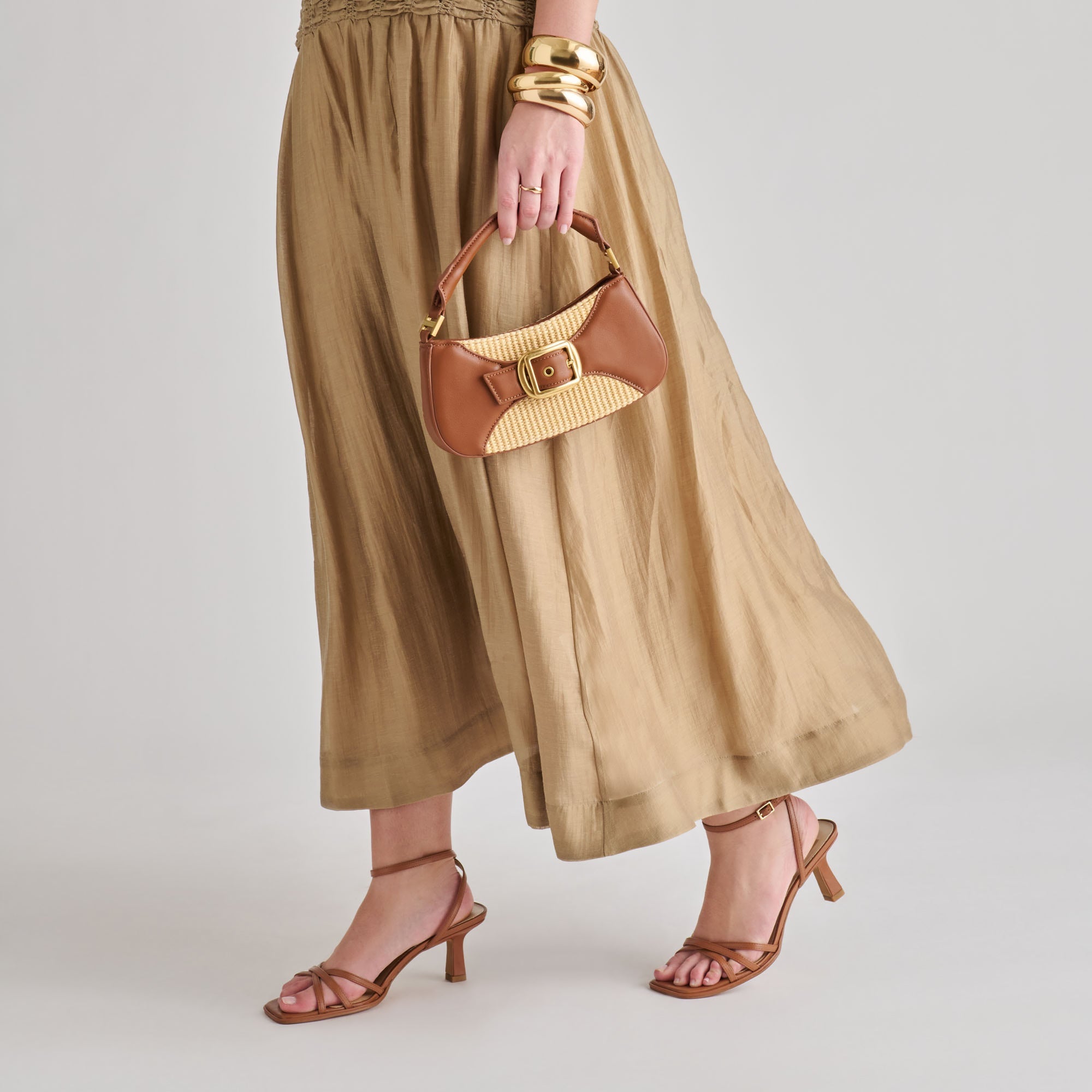 Nuala Raffia Saddle Stella Handbag / Dolce Vita