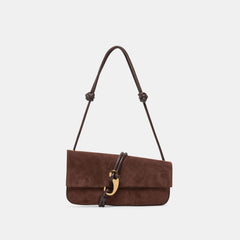 Alice Chocolate Suede Shoulder Bag / Dolce Vita