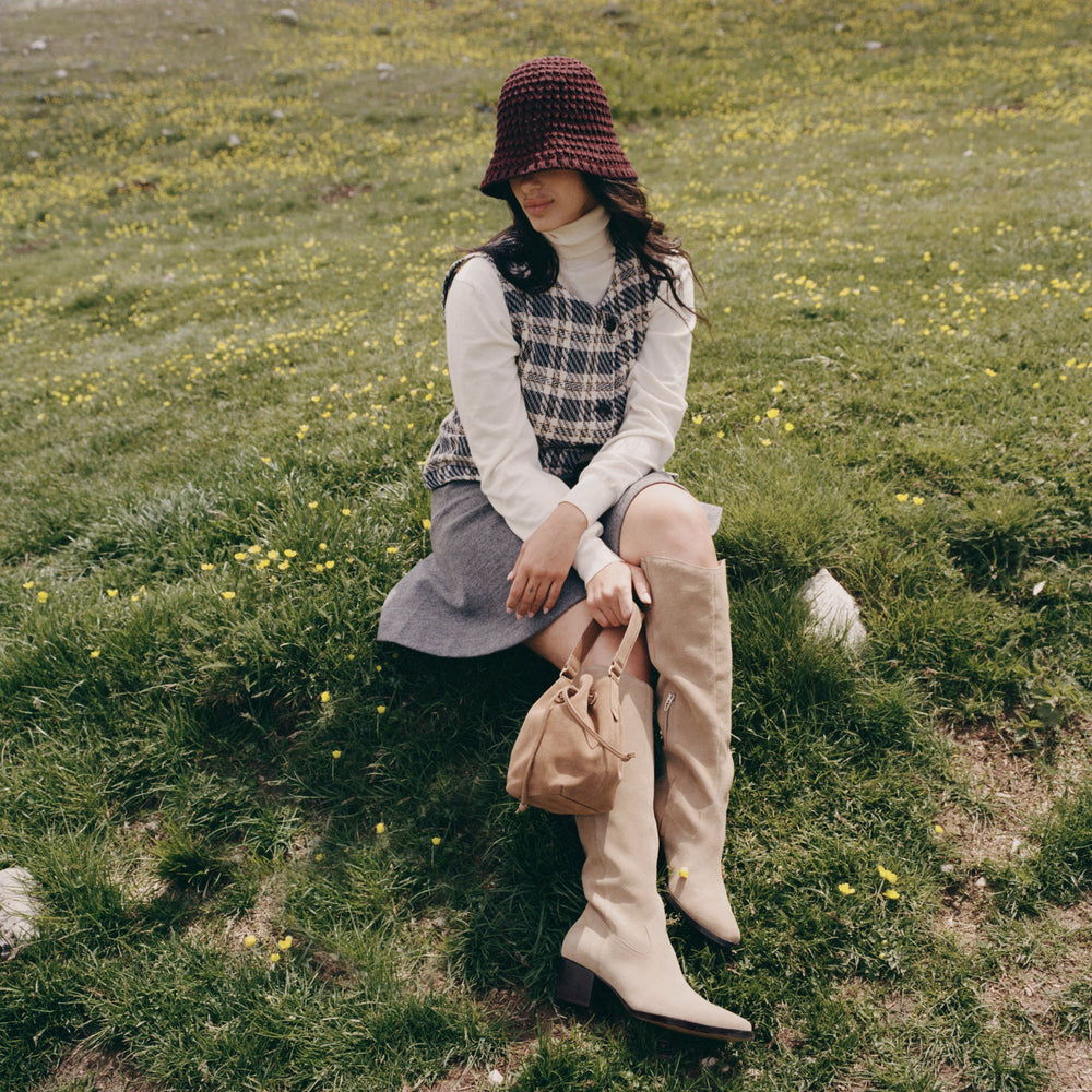 Amaru Brown Suede Crossbody / Dolce Vita