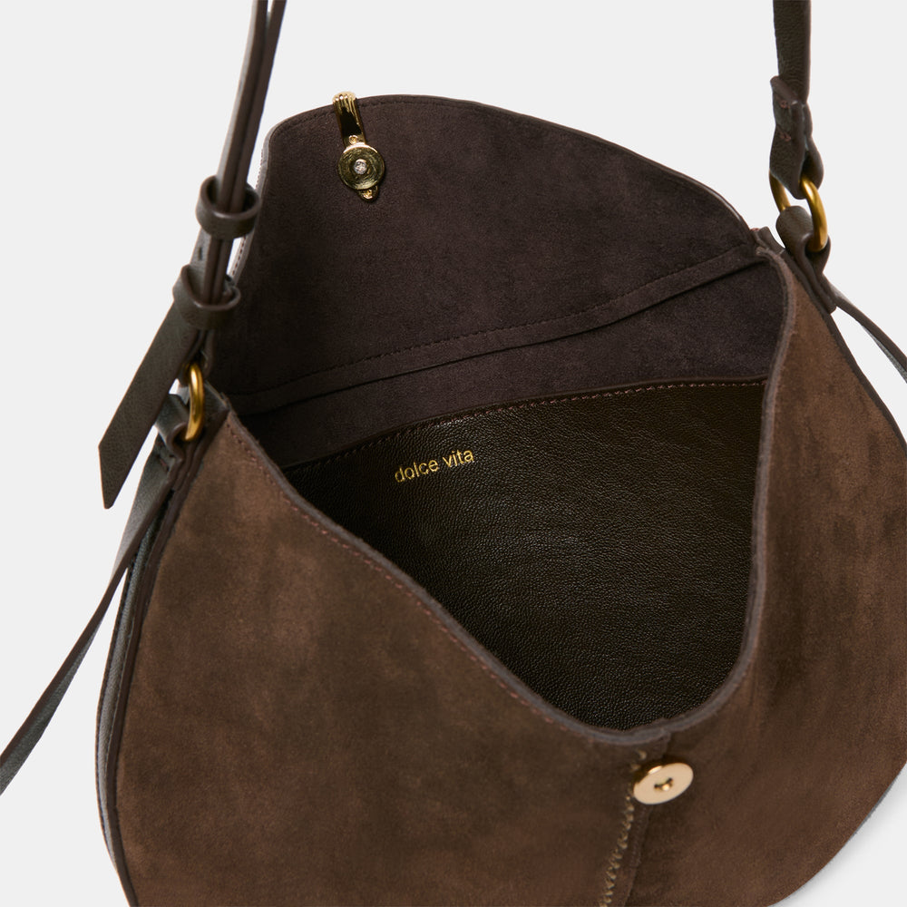 Bennett Espresso Suede Crossbody / Dolce Vita