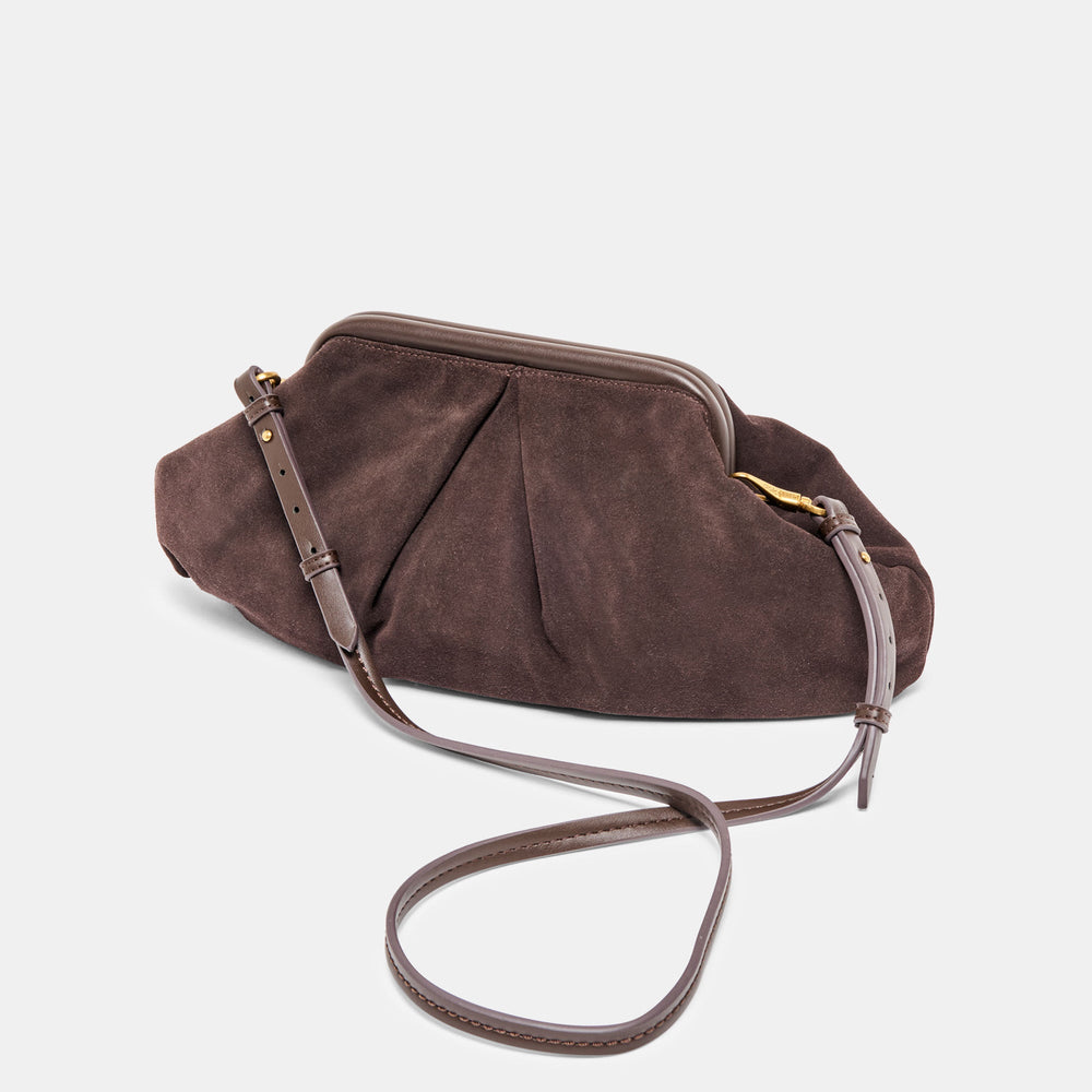 Sahara Espresso Suede Clutch / Dolce Vita