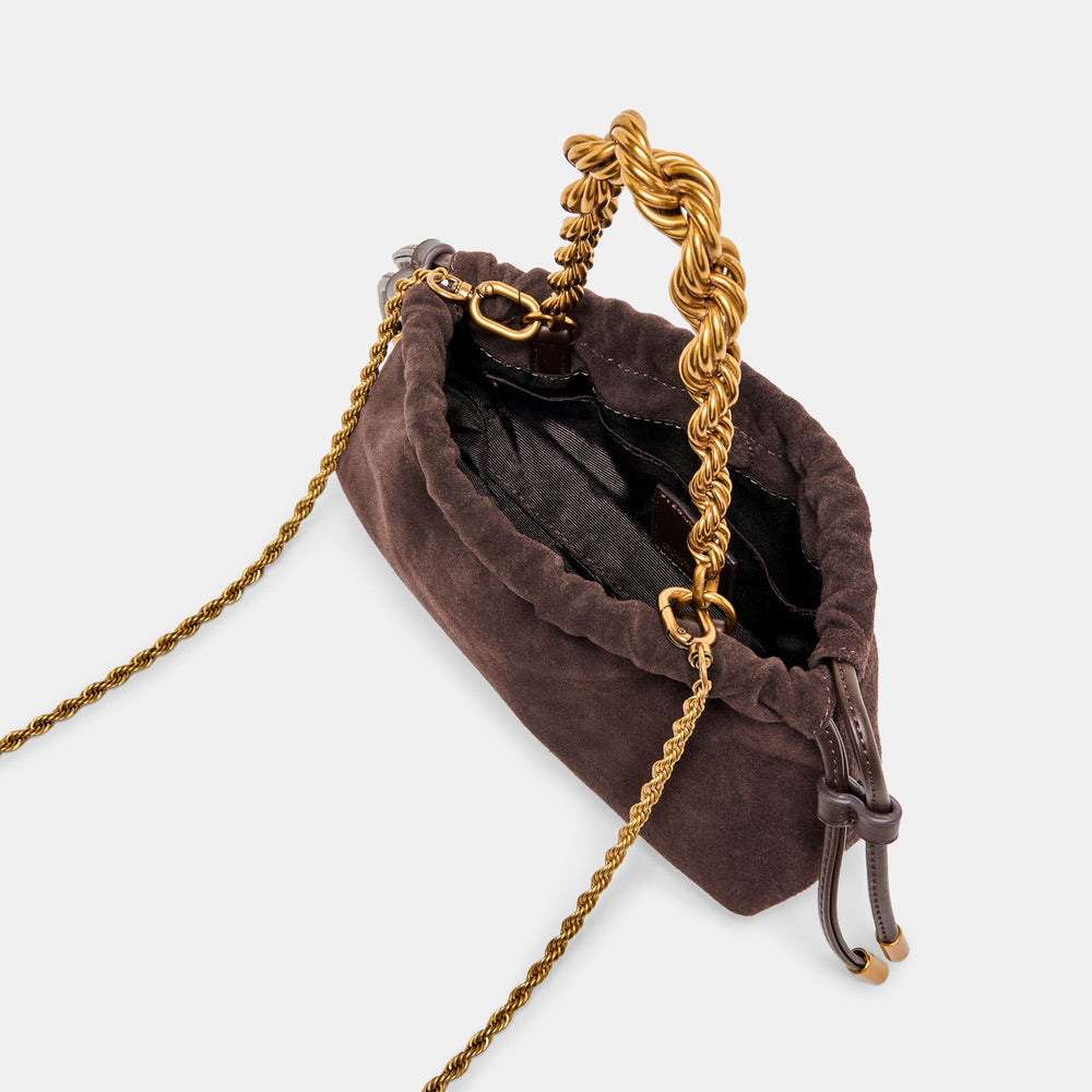 Cleo Espresso Suede Crossbody / Dolce Vita