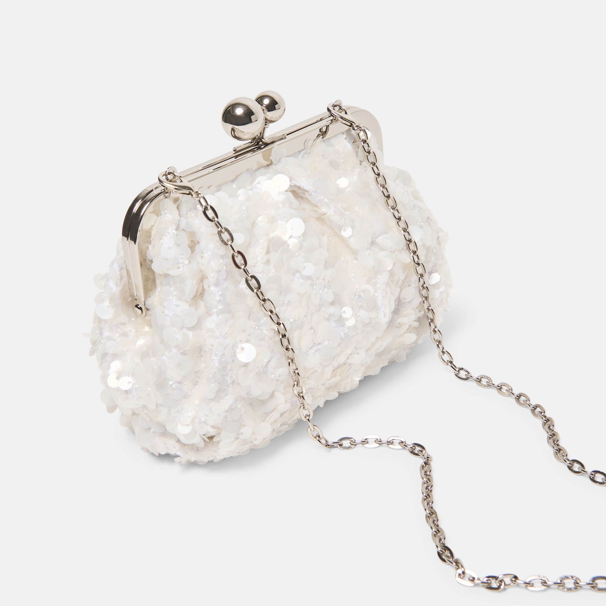 Kendall White Sequin Clutch / Dolce Vita
