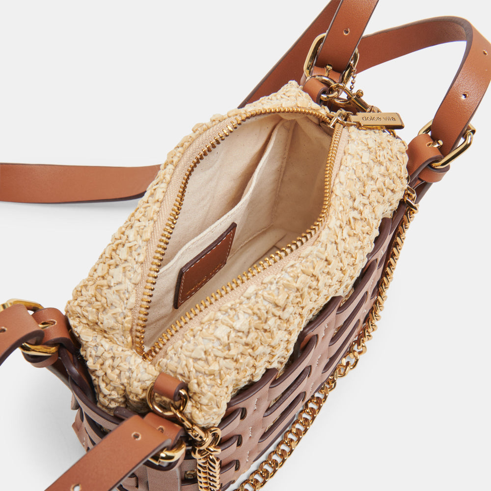 CASSIS CROSSBODY SADDLE NATURAL RAFFIA
 – Dolce Vita / Dolce Vita