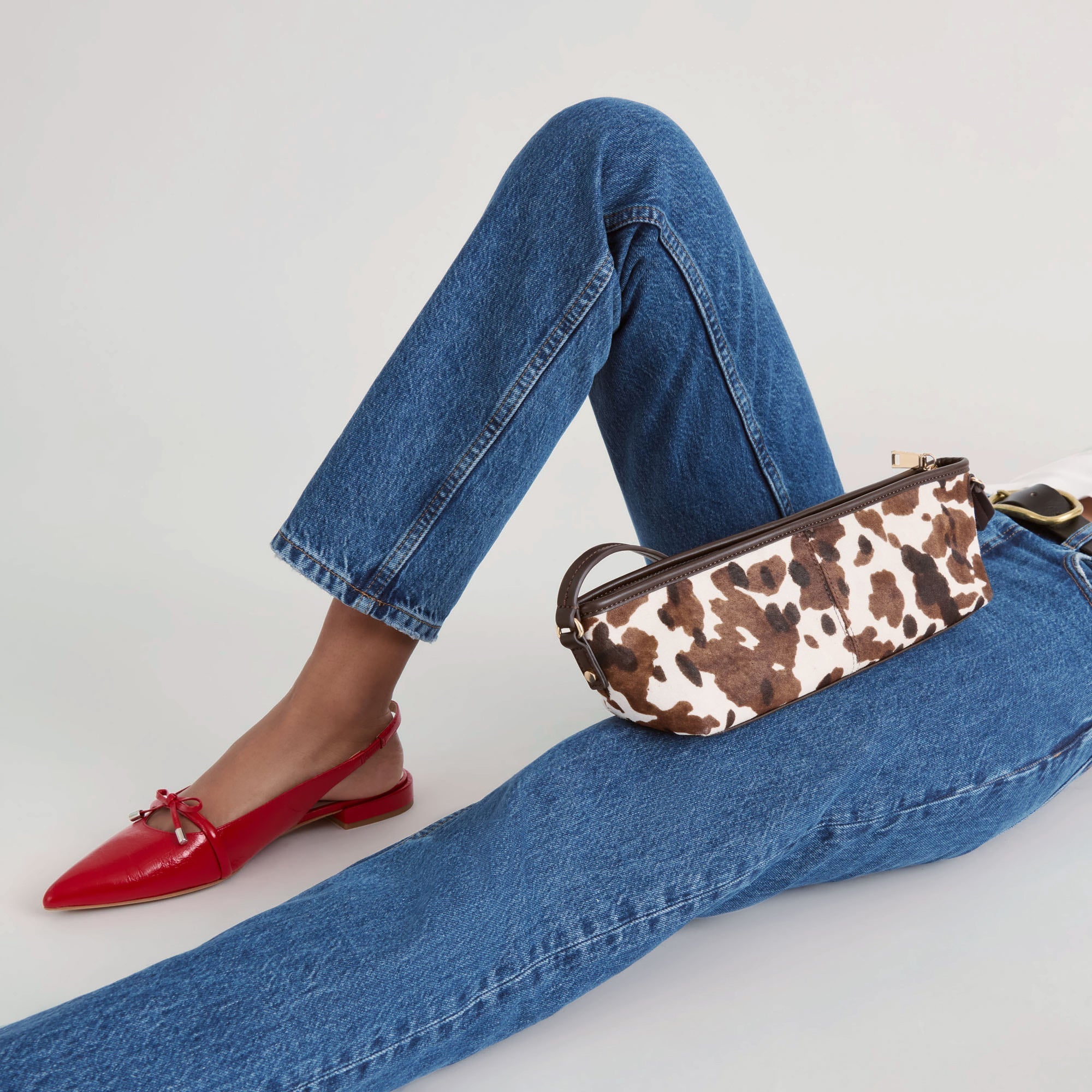 Savaii Cocoa Calf Hair Shoulder Bag / Dolce Vita