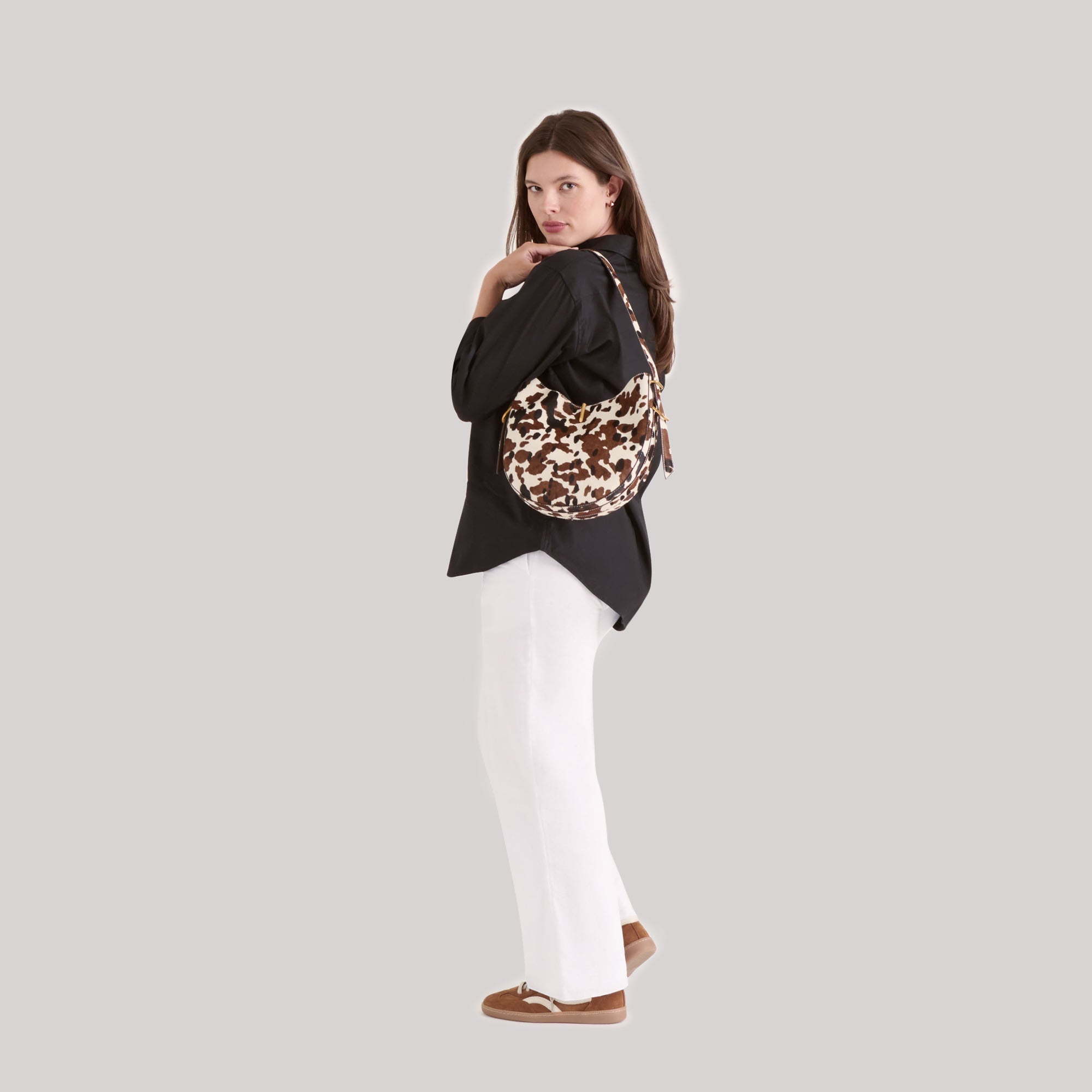 Bree Cocoa Calf Hair Shoulder Bag / Dolce Vita