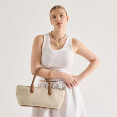 CLARINA Natural Canvas Shoulder Bag / Dolce Vita