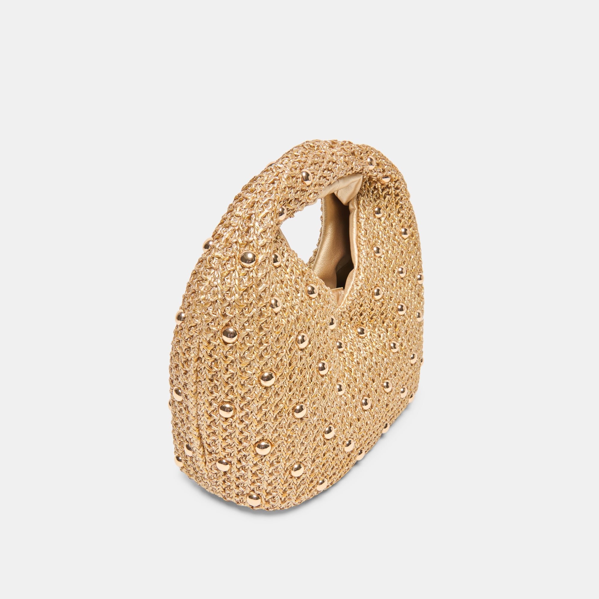 Dahlia Gold Raffia Handbag / Dolce Vita