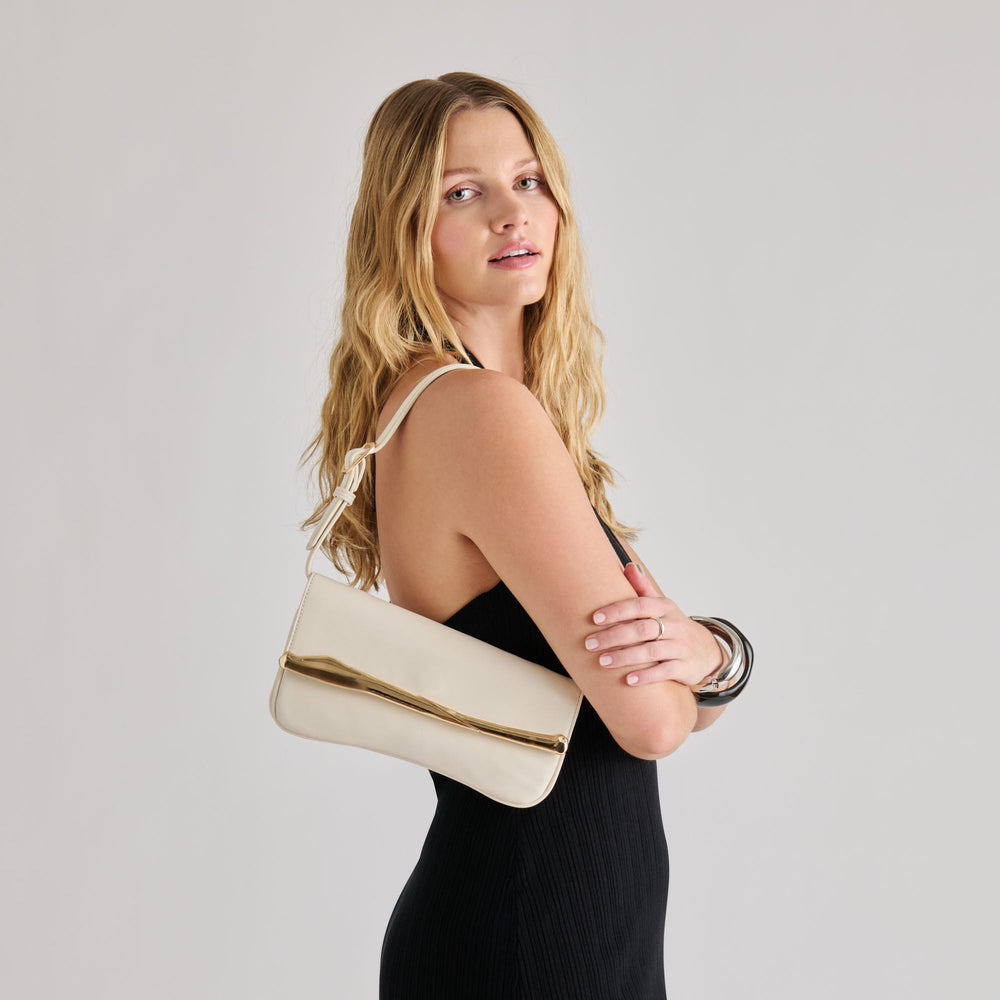 Azura White Leather Shoulder Bag / Dolce Vita