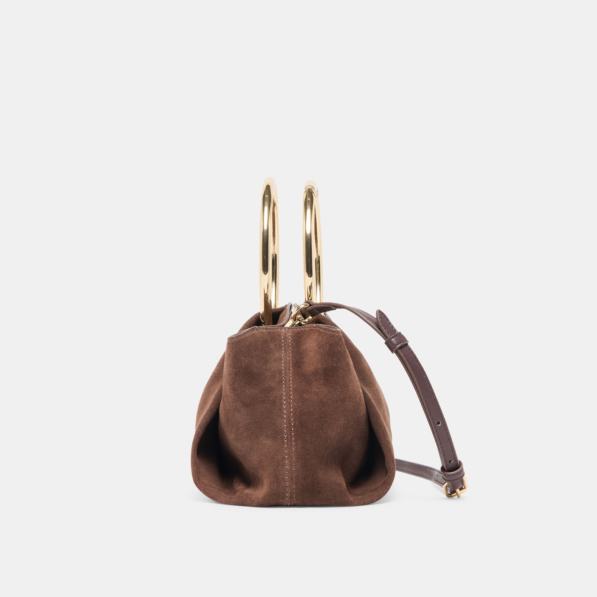 Channing Espresso Suede Handbag / Dolce Vita