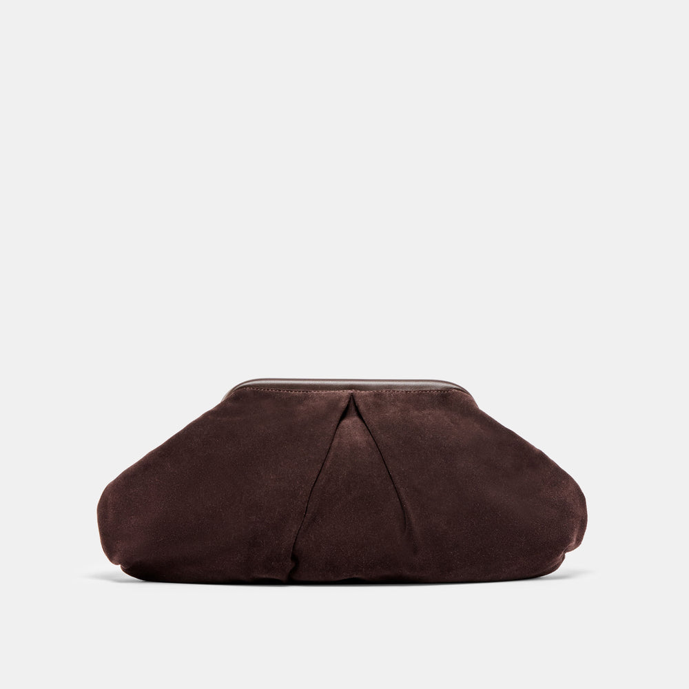 Sahara Espresso Suede Clutch / Dolce Vita