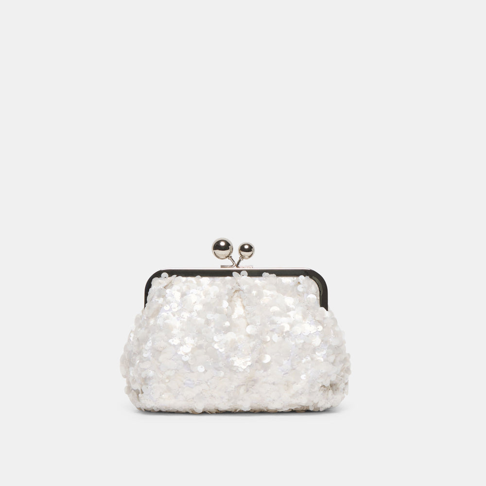 Kendall White Sequin Clutch / Dolce Vita