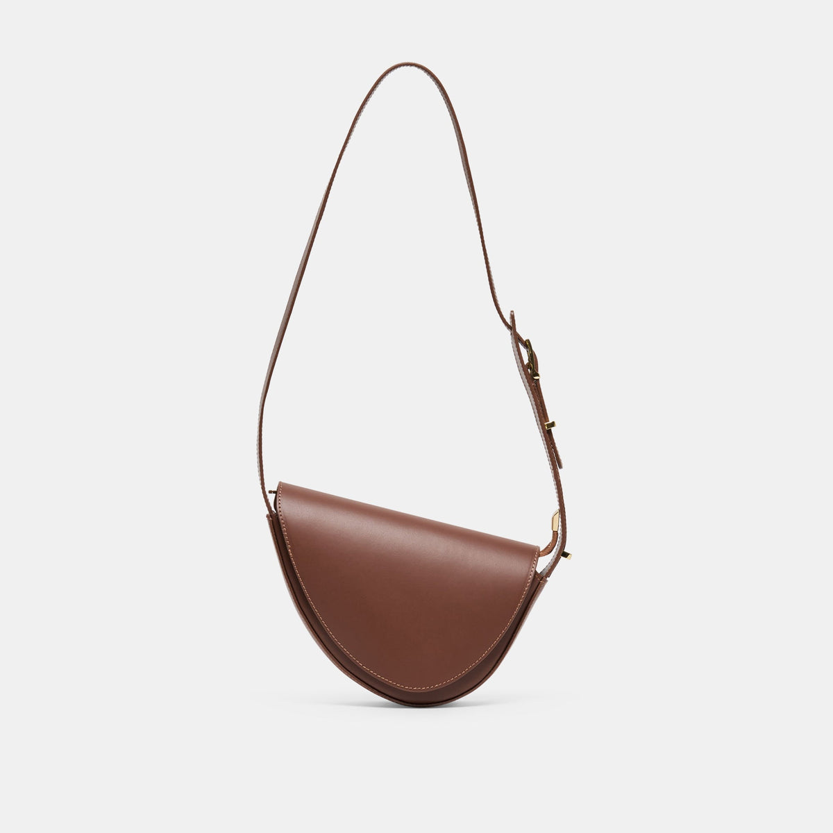 Sabine Brown Leather Shoulder Bag / Dolce Vita