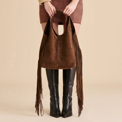 Nakoma Chocolate Suede Shoulder Bag / Dolce Vita