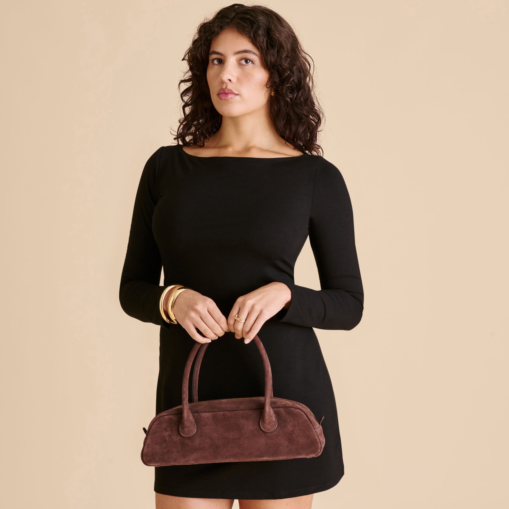 Boracay Chocolate Suede Shoulder Bag / Dolce Vita