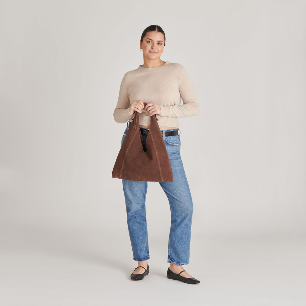 Marie Chocolate Suede Tote / Dolce Vita