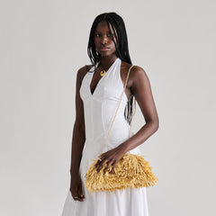 Serina Natural Raffia Clutch / Dolce Vita
