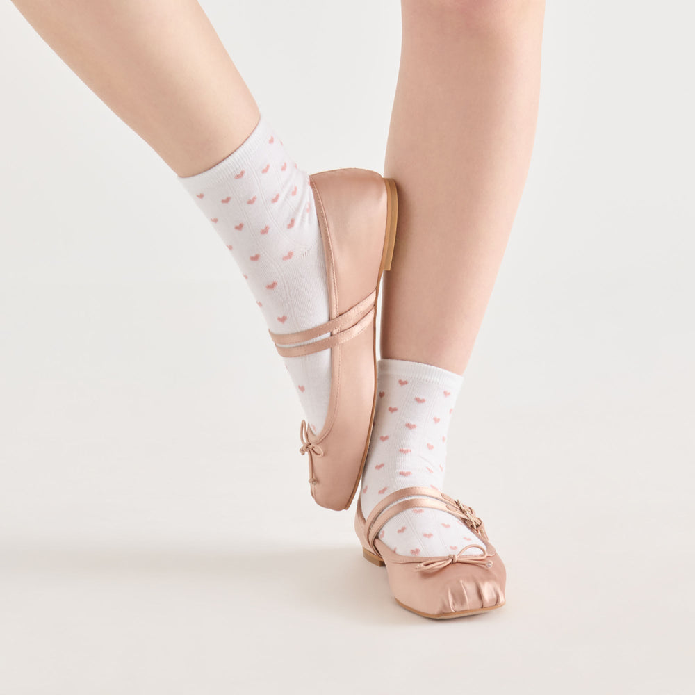3-Pack Sweet Heart White Pink Anklet Socks / Dolce Vita