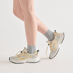 5-Pack Lettuce Edge White Grey Anklet Socks / Dolce Vita