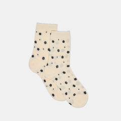 Flower Mesh White Black Anklet Socks / Dolce Vita