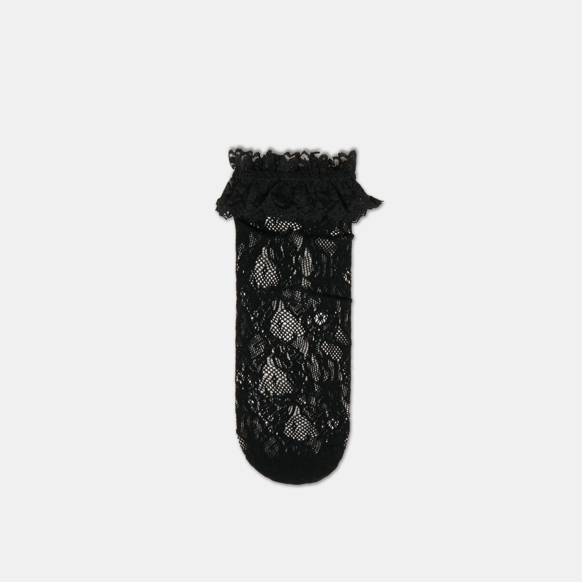 Lace Ruffle Black Crew Socks / Dolce Vita