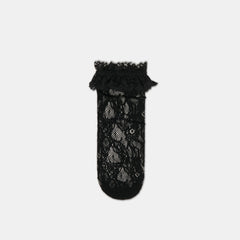 Lace Ruffle Black Crew Socks / Dolce Vita