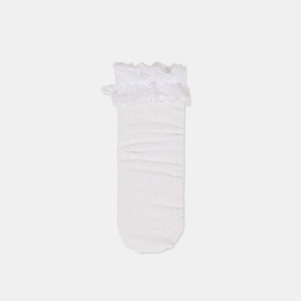 Lace Ruffle White Crew Socks / Dolce Vita