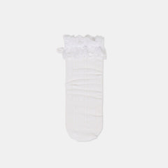 Lace Ruffle White Crew Socks / Dolce Vita